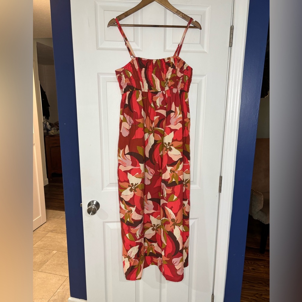 a new day red floral maxi dress- Medium - Picture 2 of 5
